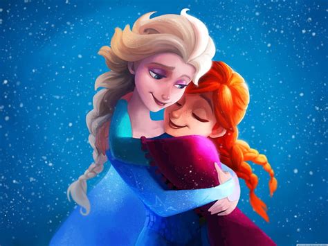 Online crop | HD wallpaper: Disney Frozen Anna and Elsa illustration ...