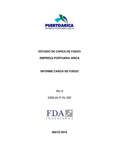 Estudio Carga De Fuego Estudio De Carga De Fuego Empresa Portuaria