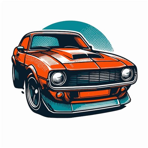 Un Dibujo De Un Coche Con El Cap Abierto Vector Premium