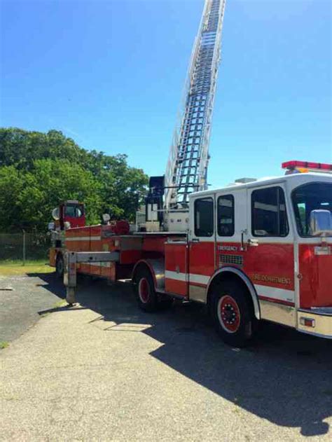 Spartan Hook Ladder 110ft Reach Ladder Front and Rear Driving Staions Nice (1990) : Emergency ...