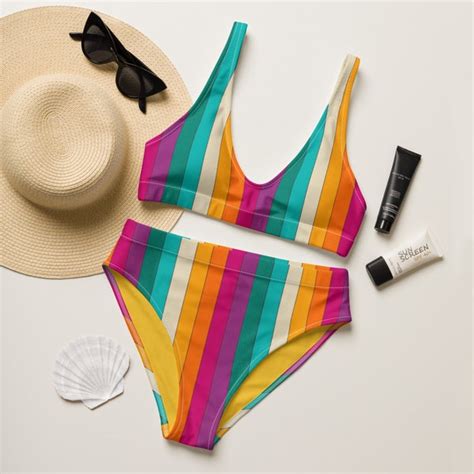 Rainbow Bikini Etsy