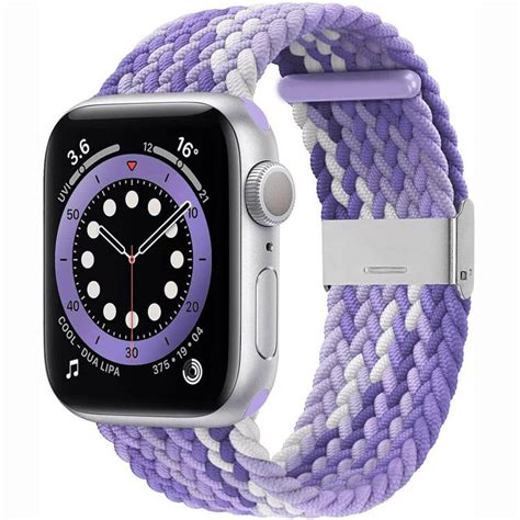 Flätat Elastiskt Armband Apple watch 6 44mm Gradient purple