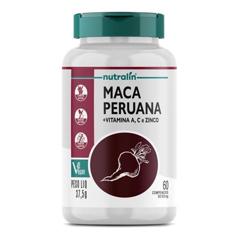 Maca Peruana Vitamina A C E Zinco Comprimidos Nutralin