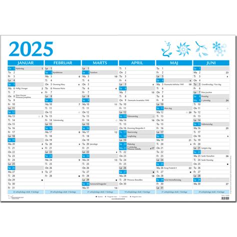 Kæmpekalender 2025 Blå Kalenderbutik