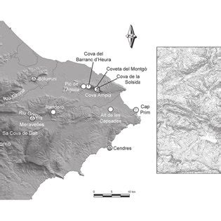 Localitzaci De La Cova Del Somo I Dels Principals Jaciments Esmentats