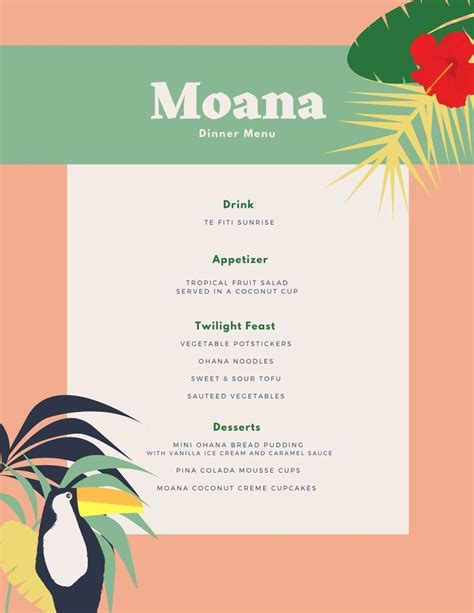 Moana Disney Dinner Disney Movie Night Dinner Disney Dinner Disney Movie Night Food