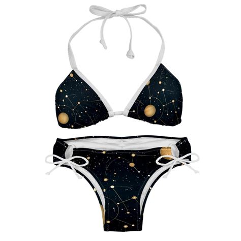 Constellation Detachable Sponge Adjustable Strap Bikini Set Two Pack