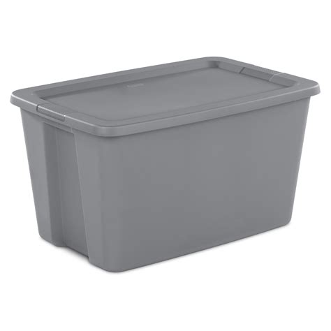 Sterilite Plastic 30 Gallon Tote Box Titanium Gray Adult