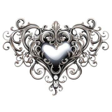 Gothic Love Tattoo Love Chrome Ornament Logo Elegant Fantasy Png