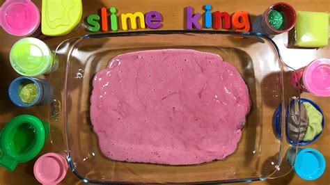 Mixing Slime Glitter And Clay Into Pink Slime Youtube