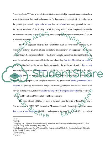 The Evolution Of Corporate Social Responsibility Essay Example Topics