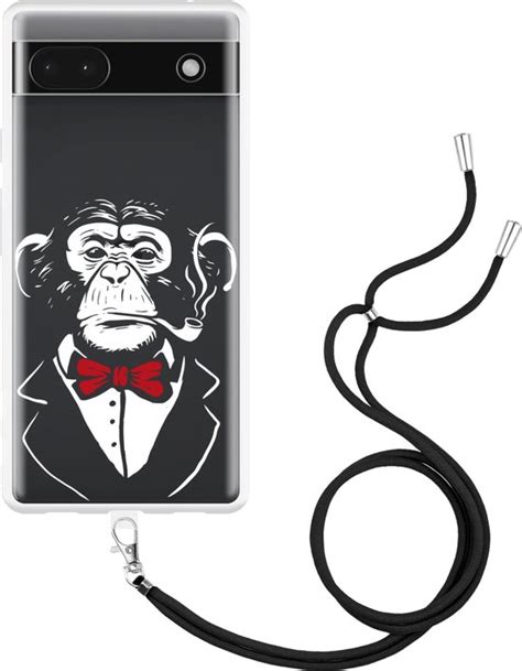 Cazy Hoesje Met Koord Geschikt Voor Google Pixel 6a Smoking Chimp Bol