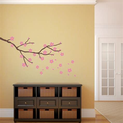 Tree Birds Flower Cherry Blossom Tree Branch Wall Decal Wall Etsy