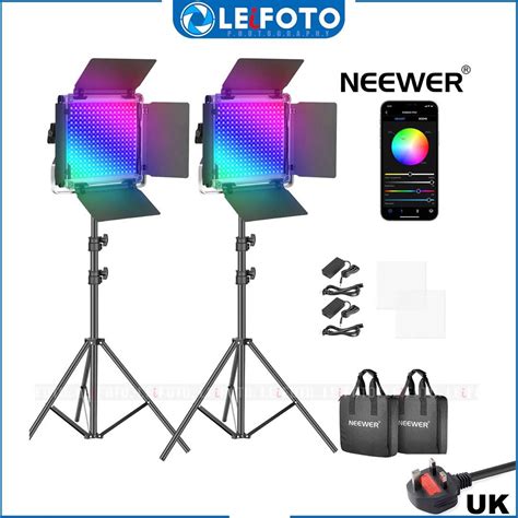 Neewer Packs Pro Rgb Led Video Light With App Control Stand Kit