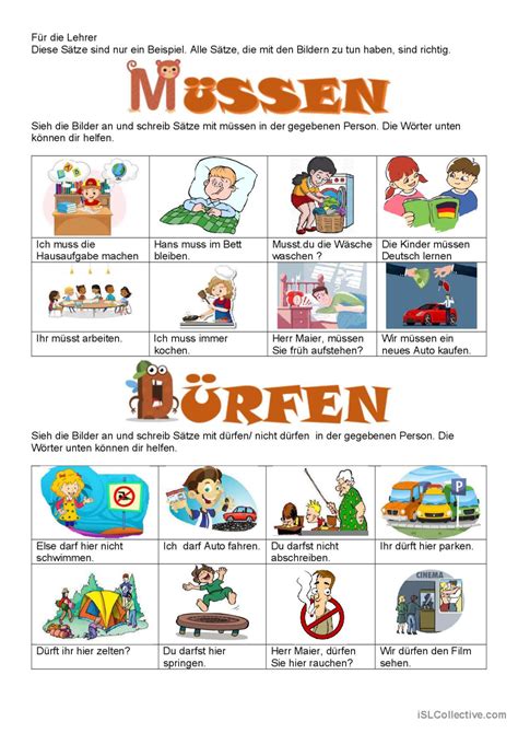 Zur Ck In Der Schule Modalverben English Esl Worksheets Pdf Doc