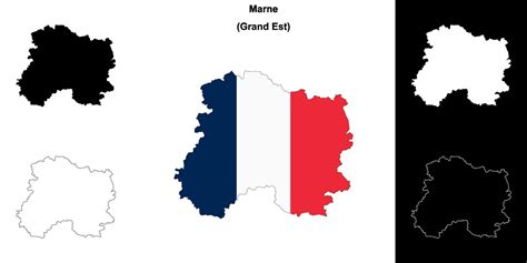 Marne department outline map set 45246611 Vector Art at Vecteezy