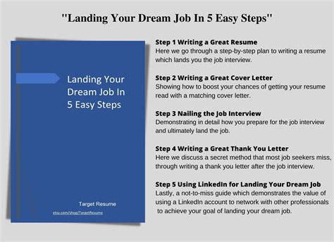 Landing Your Dream Job In 5 Easy Steps Learn How To Land A Better Job Fast Target Resume