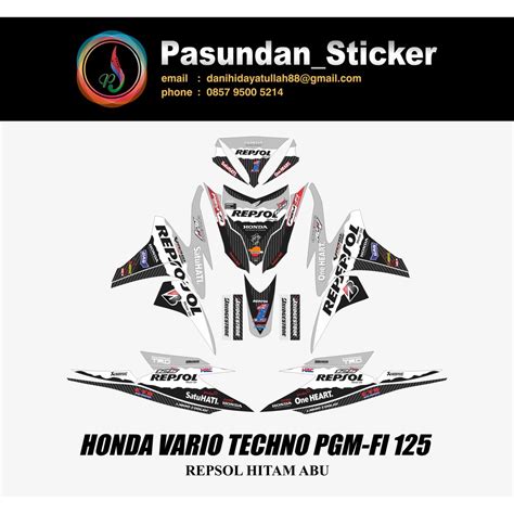 Jual HONDA VARIO TECHNO PGM FI 125 REPSOL HITAM ABU Shopee Indonesia