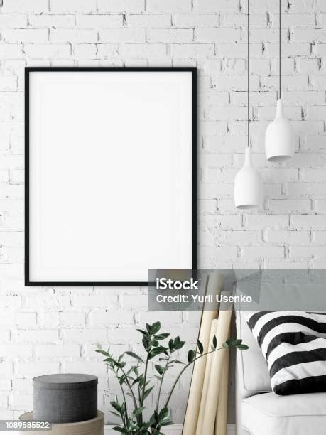 Frame Mockup Living Room Interior Wall Mockup Wall Art 3d Rendering 3d