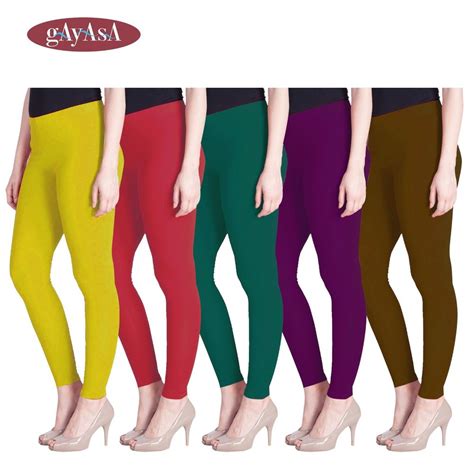 Mid Waist Women Leggings Way Stretch Lycra Casual Wear Slim Fit At