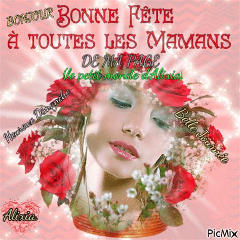 bonjour bon dimanche bonne fête à toutes les Mamans animé