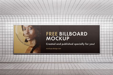 2 Free Subway Billboard Mockup