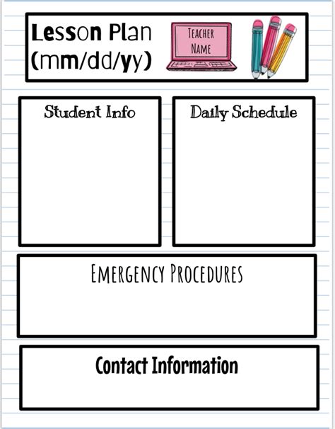 Weekly Lesson Plan Template Google Docs Free - pic-cheese