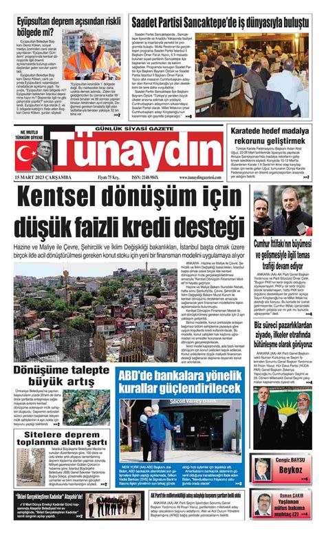 Gazete Sayfalar Mart T Nayd N Gazetesi