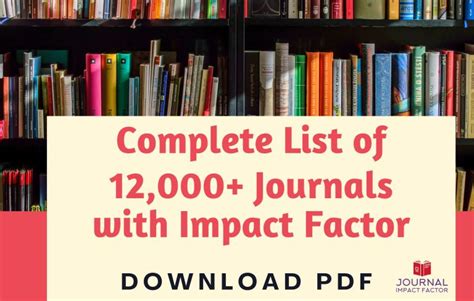 Journal Impact Factor Listing Archives Journal Impact Factor