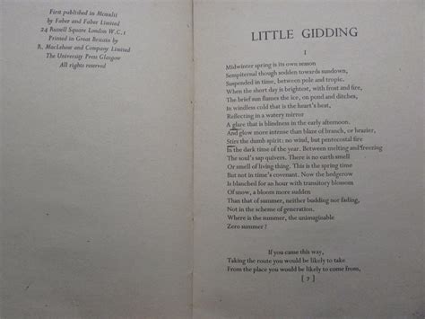 Little Gidding By Eliot T S Harrison Hiett Rare Books