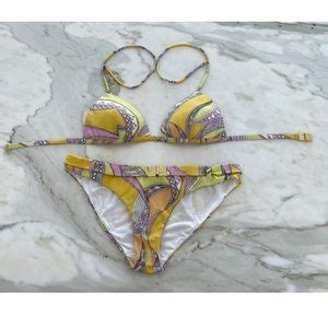 Emilio Pucci Swim Emilio Pucci Yellow Multi Bikini Size Poshmark