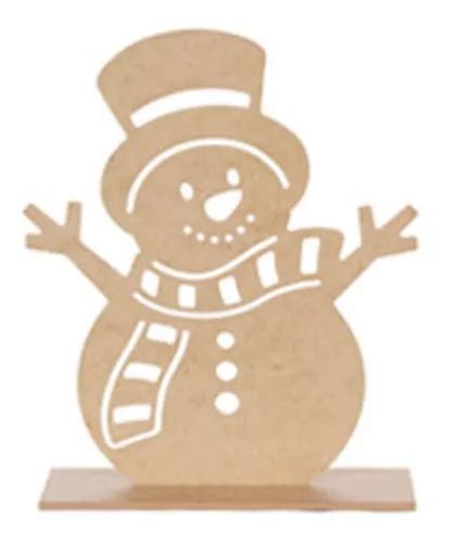 Personajes Navide Os Base Mdf Decorar Casa Cm Mylin Pz Color Snowman