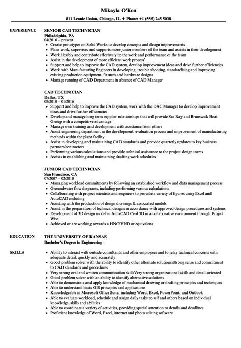 Cad Technician Resume Samples Velvet Jobs