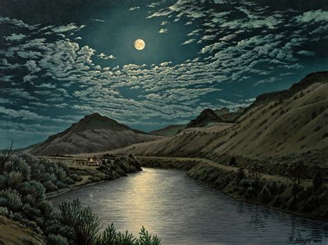 Moonlight Painting at PaintingValley.com | Explore collection of ...