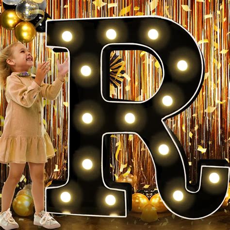 Amazon Pooqla Ft Black Marquee Light Up Letters Led Large