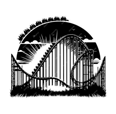 Roller Coaster Silhouette Vector | Premium AI-generated vector