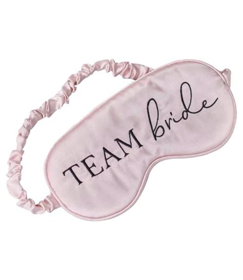 Slaapmasker Team Bride Lichtroze Satijn Feestdeco