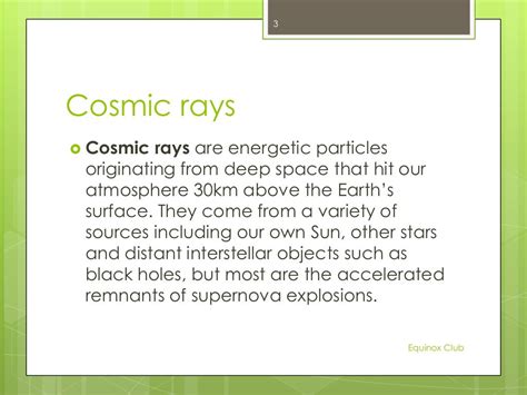 Cosmic rays detection theory