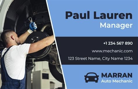 Free Geometric Auto Mechanic Business Card Template