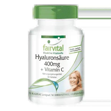 Hyaluronic Acid 400mg Vitamin C Vegan Fairvital Shop