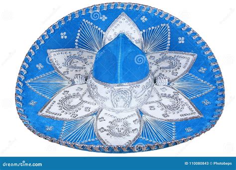 Isolated Blue Sombrero in White Background Stock Image - Image of ...