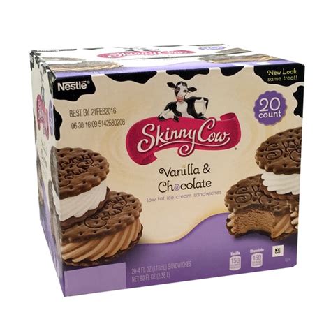 Skinny Cow Vanilla & Chocolate Ice Cream Sandwiches (4 fl oz) from ...