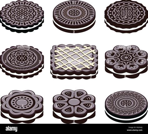 vector icons of oreo cookie set Stock Vector Image & Art - Alamy