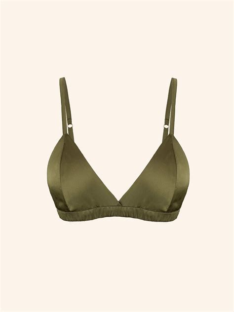 Green Silk Bralette 100 Silk Bra Silk Satin Bra Intimates Etsy 日本