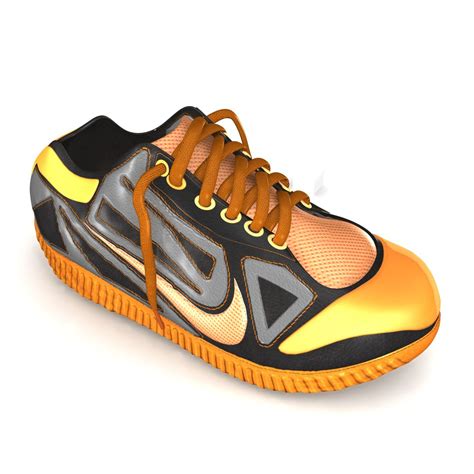 Zapatillas De Deporte Naranjas Modelo 3d 39 Ma 3ds Obj Fbx Ztl