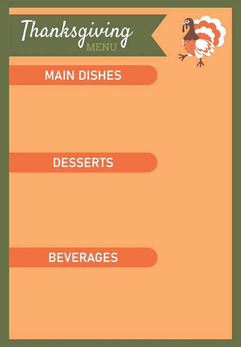 Thanksgiving Menu Templates 13 Free Pdf Printables Printablee