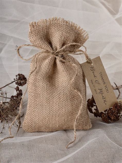 Custom Listing Rustic Wedding Favor Bag By Forlovepolkadots Burlap