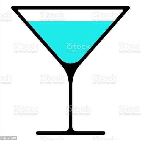 Gelas Untuk Martini Atau Vodka Atau Koktail Lainnya Ilustrasi Vektor