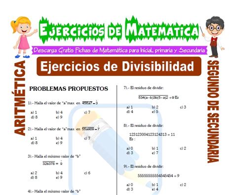 Ejercicio De Criterios De Divisibilidad Divisibilidad Ejercicios The