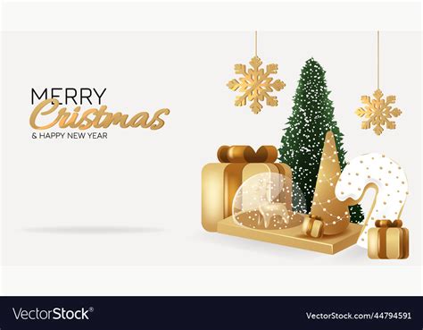 Christmas and new year banner Royalty Free Vector Image